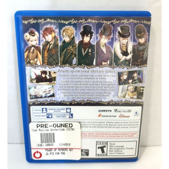 CASE ONLY Code Realize Wintertide Miracles PS Vita No Manual No Game - Picture 2 of 5